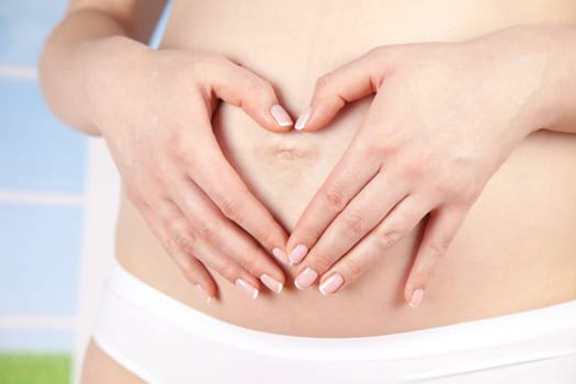 Pregnant woman loving her baby