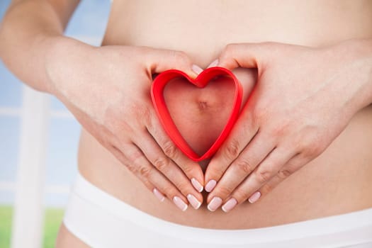Pregnant woman loving her baby