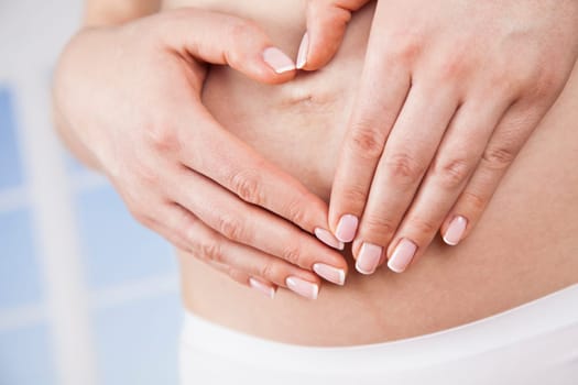 Pregnant woman loving her baby