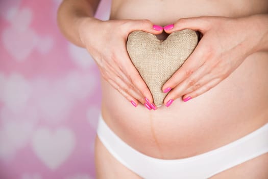 Pregnant woman loving her baby