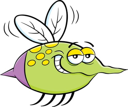 Cartoon illustration of a flying insect.