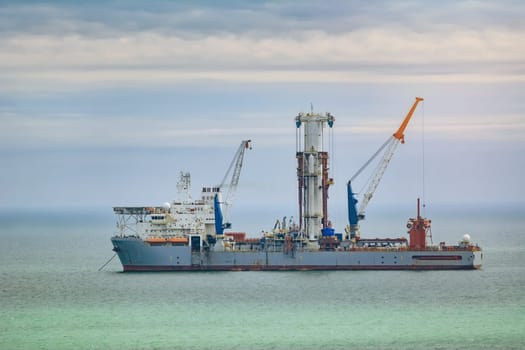 Drill Ship works in the Black Sea