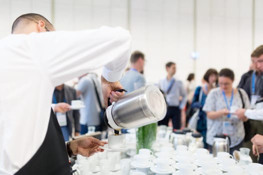 Coffee break at conference meeting. Business and entrepreneurship.