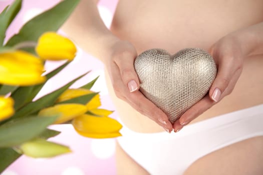 Close up of a cute pregnant belly