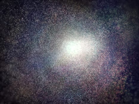 3D illustration. Abstract image of the universe with a giant galaxy in the center.