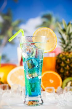Variety of cold drinks, Summer