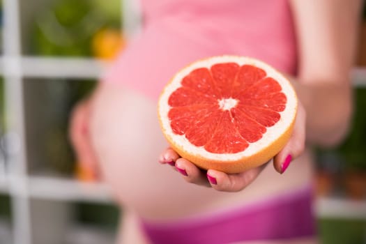 Pregnancy, healthy food and people concept