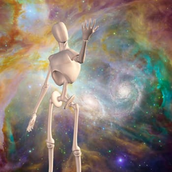 Colorful Universe. Robot and deep space