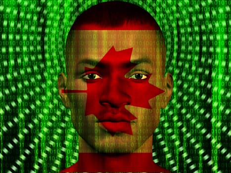 Canada Male with Binary Code