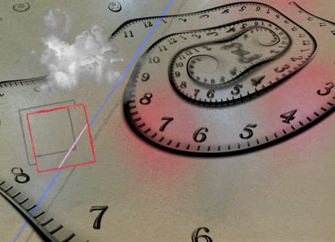 Abstract composition with time spirals