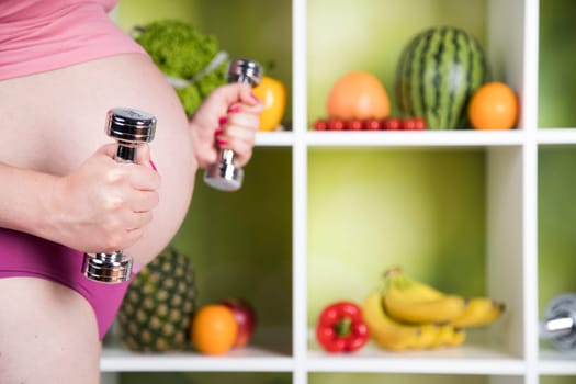 Fitness Pregnancy woman, healthy lifestyle concept