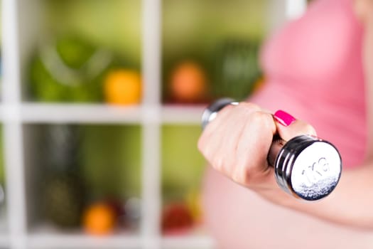 Pregnancy, healthy food and people concept