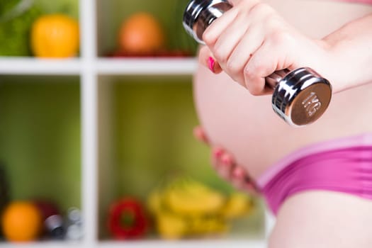 Fitness Pregnancy woman, healthy lifestyle concept