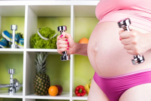Pregnancy, healthy food and people concept