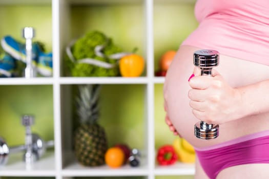 Pregnancy, healthy food and people concept