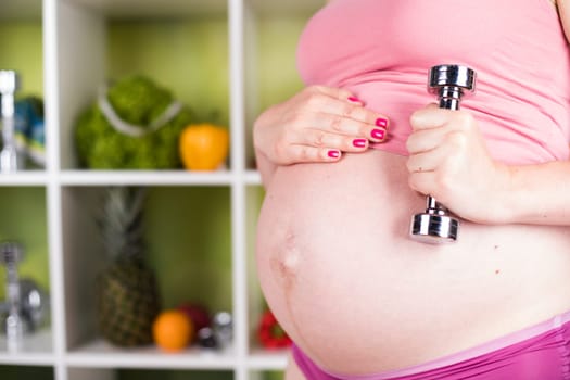 Pregnancy, healthy food and people concept