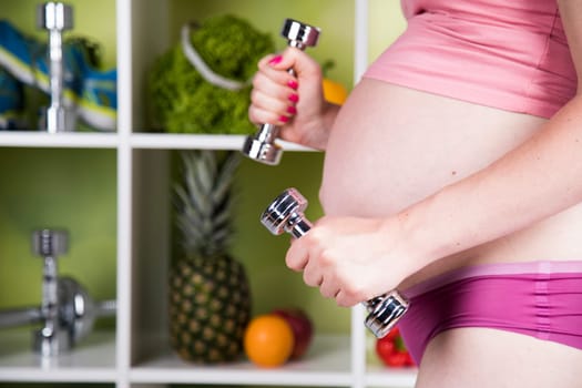 Pregnancy, healthy food and people concept