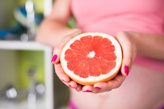Pregnancy, healthy food and people concept