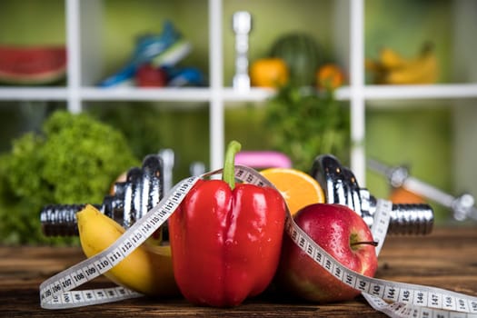 Healthy lifestyle concept, vitamins