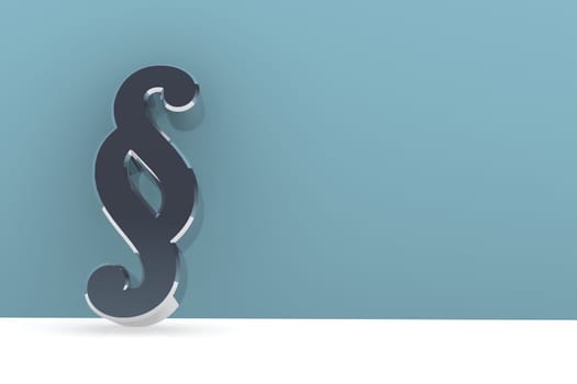 Shiny paragraph icon on a wall with space for text on the right side