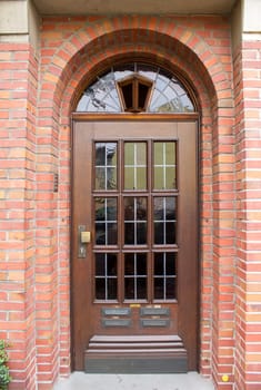 Old wooden house door in German small town, Geldern, North-Rhine Westphalia