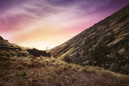 Beautiful of sunset view from the mountain