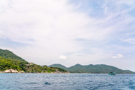 Beautiful natural landscape of Koh Tao island and blue sea in the summer at the Gulf of Thailand, Ko Pha-ngan, Surat Thani Province, Thailand