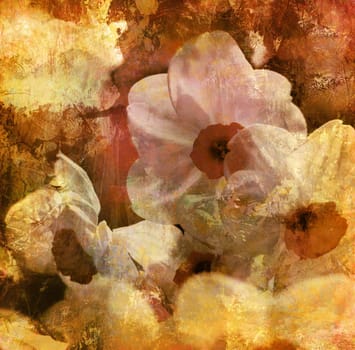 narcissus painting monochrome graphic textures grunge