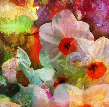 narcissus painting graphic textures grunge