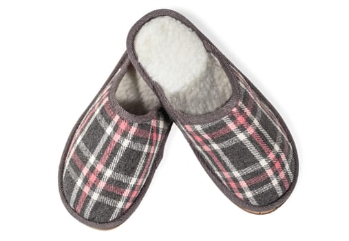 home slippers for men in a cage isolated on white background