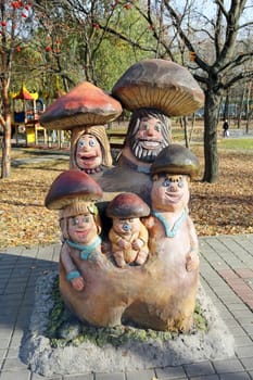 Heroes of Russian folk tales in the Childrens Park