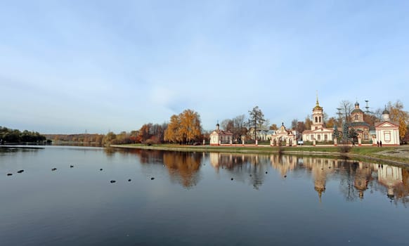 Ancient Orthodox Church in the Park Vozdvizhenskaya Altufievo
