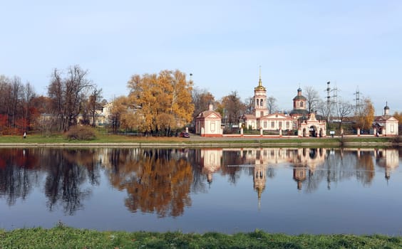 Ancient Orthodox Church in the Park Vozdvizhenskaya Altufievo