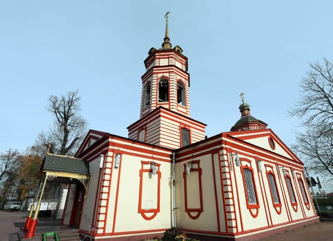 Ancient Orthodox Church in the Park Vozdvizhenskaya Altufievo