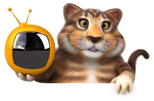 Fun cat - 3D Illustration