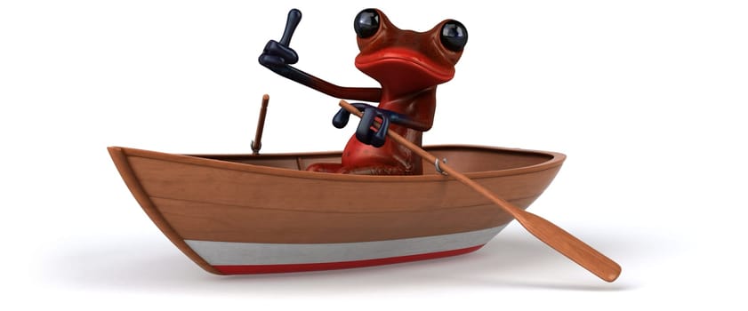 Fun frog- 3D Illustration