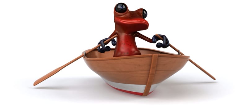 Fun frog- 3D Illustration