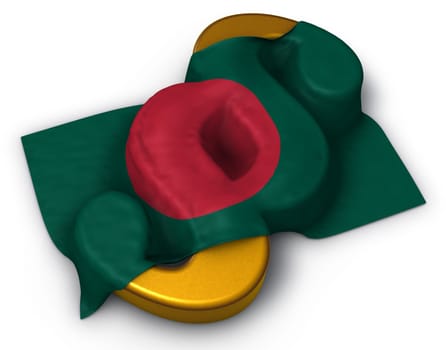 Flag of Bangladesh and paragraph symbol - 3D illustration