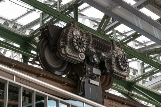 Drive and motor suspension railway in Wuppertal Germany.