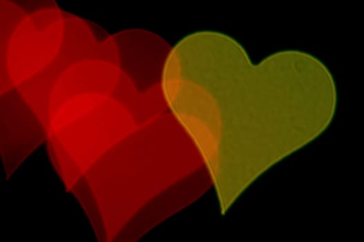 Abstract heart shaped blur pattern. Valentine's day background.
