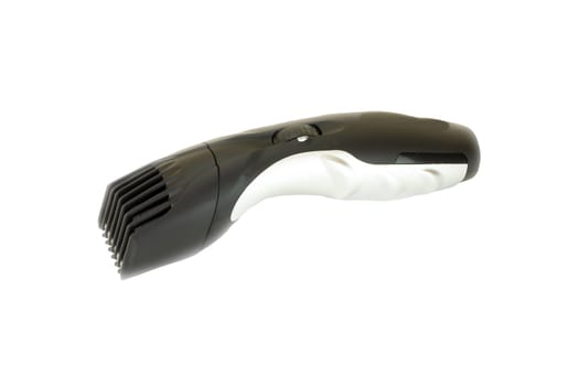 Rechargeable beard and hair trimmer isolated on white background. Beard and hair clippers.