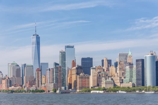 Panoramic view of Lower Manhattan, New York City, USA.