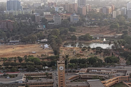 Cityscape from high building in Nairobi Kenya