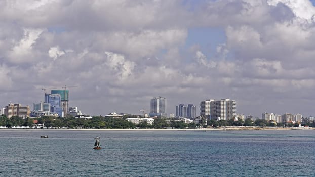 Dar es Salaam cityscape in Tanzania from sea