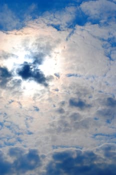 Clouds and sky backlit