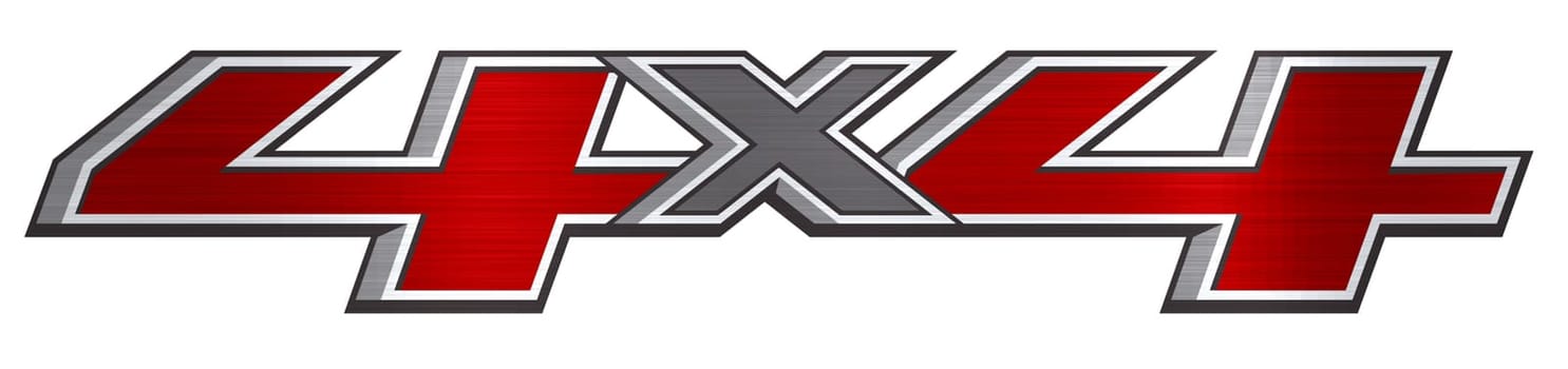 4x4 logo illustration metallic off road vehicle