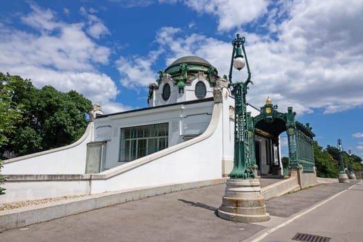 Otto Wagner Hofpavillon Hietzing,underground station with Art Nouveau architecture