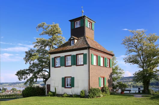 Teahouse on the Hochwart on the Lake Constance island of Reichenau