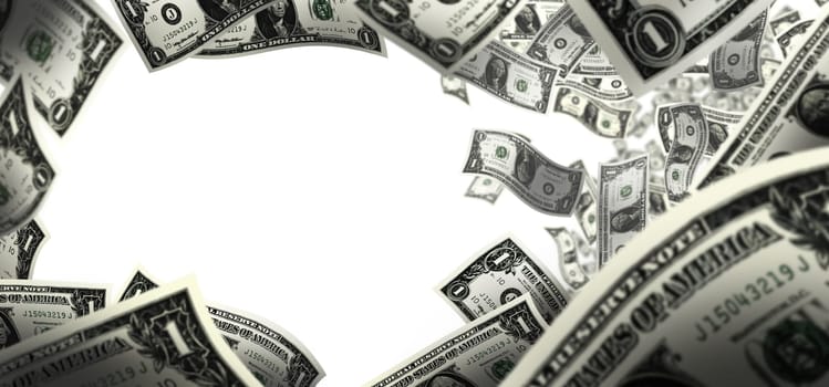 conceptual background image of us paper currency