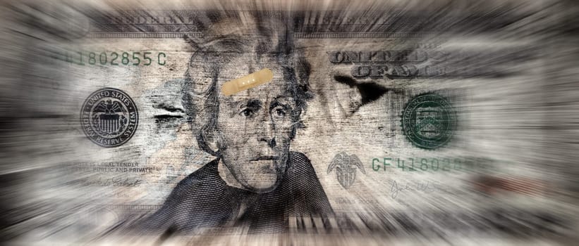 conceptual background image of us paper currency